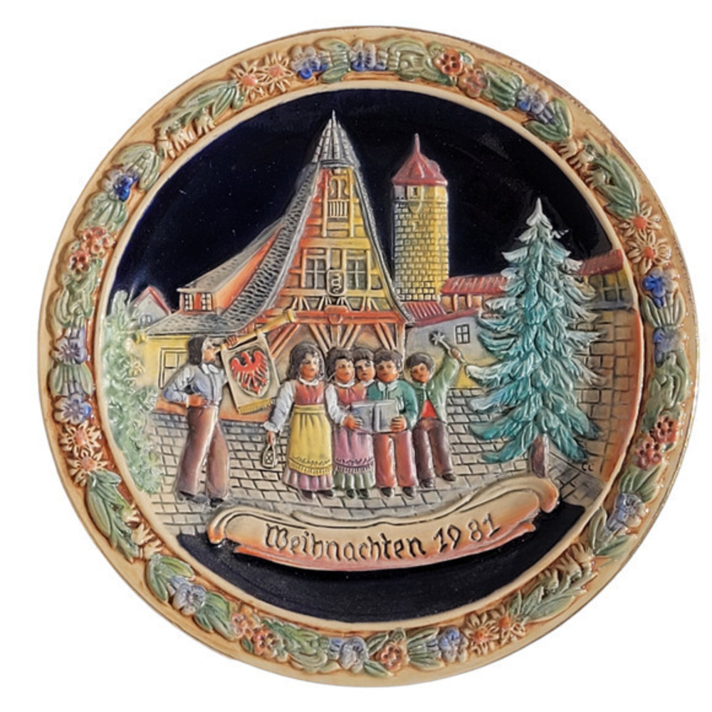 HP Vintage Christmas Western‎ Germany Weihnachten Salt Glaze 1981 Décor Plate